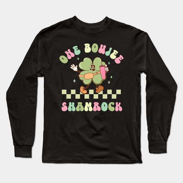 One Boujee Shamrock St Patricks Day Lucky Clover Long Sleeve T-Shirt by SilverLake